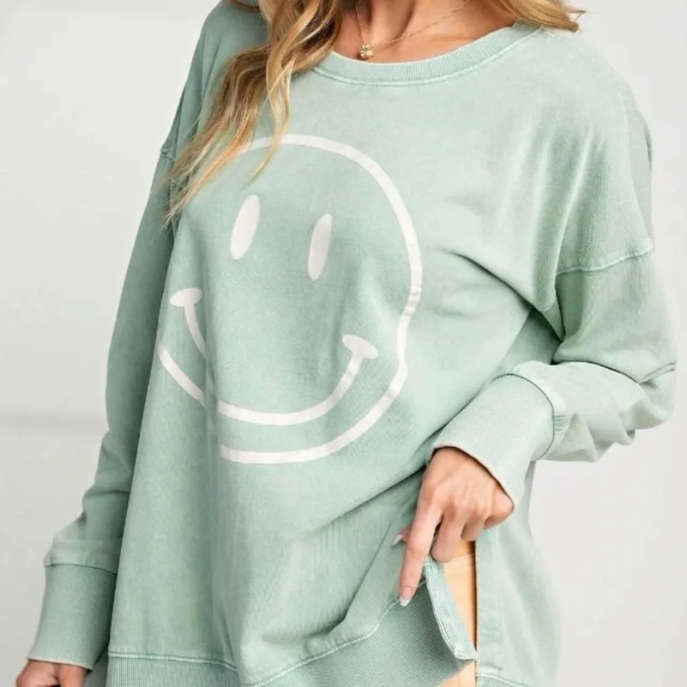 Smile Face Green Sweatshirt - Picture 11 of 11